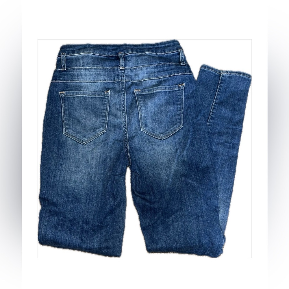 Refuge Dark Wash High Waisted Skinny Jeans - Picture 2 of 6